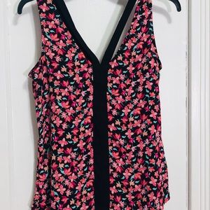 CANDIES SLEEVELESS BLACK Floral Print Blouse 👚 S